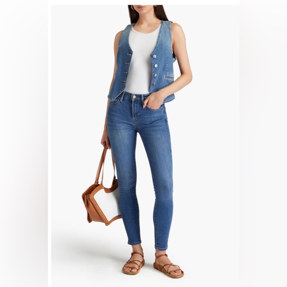 Frame Le High Skinny Jeans Super Stretch High Rise in Poe: Size 25 - Picture 3 of 12